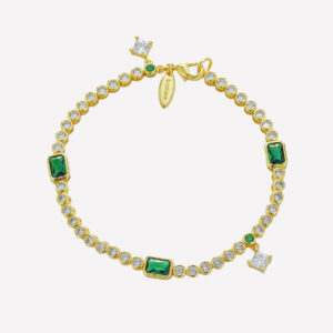 Eugenié Crystal Tennis Bracelet – Rhodium Plated