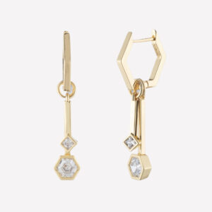 Kieran Dangle Hoop Earrings – 18k Rose Gold Plated