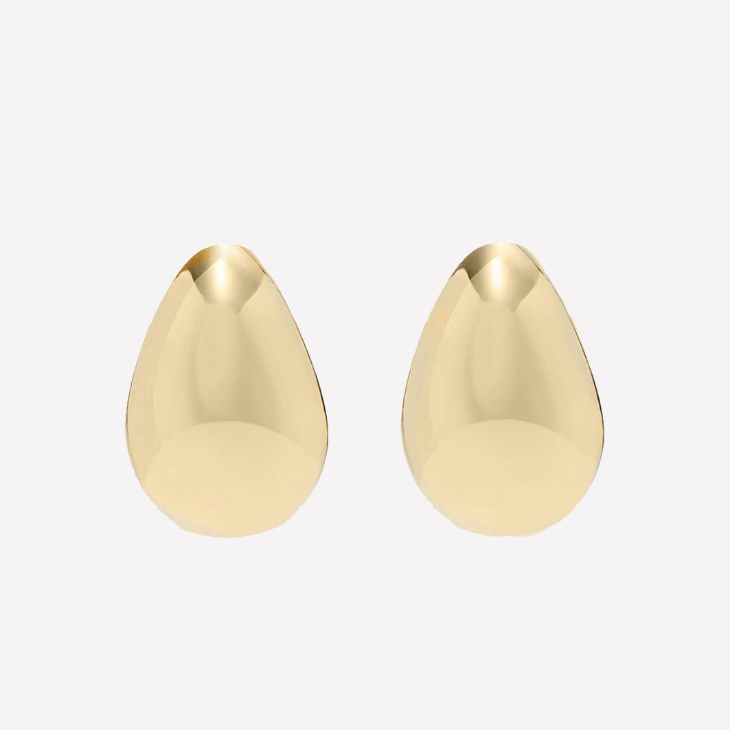 Clarisse Dome Hoop Earrings - 18k Gold Plated Brass