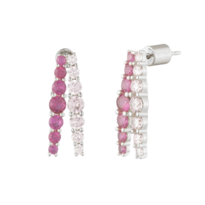 Séraphine Double Hoop Earrings – Rhodium Plated