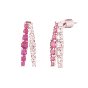 Séraphine Double Hoop Earrings – 18k Rose Gold Plated