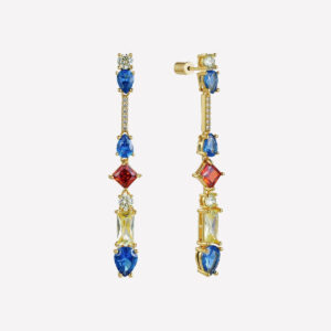 Odette Drop Statement Earrings – Rhodium Plated