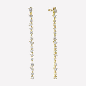 Corrine Ear Drop Earrings – Rhodium Plated