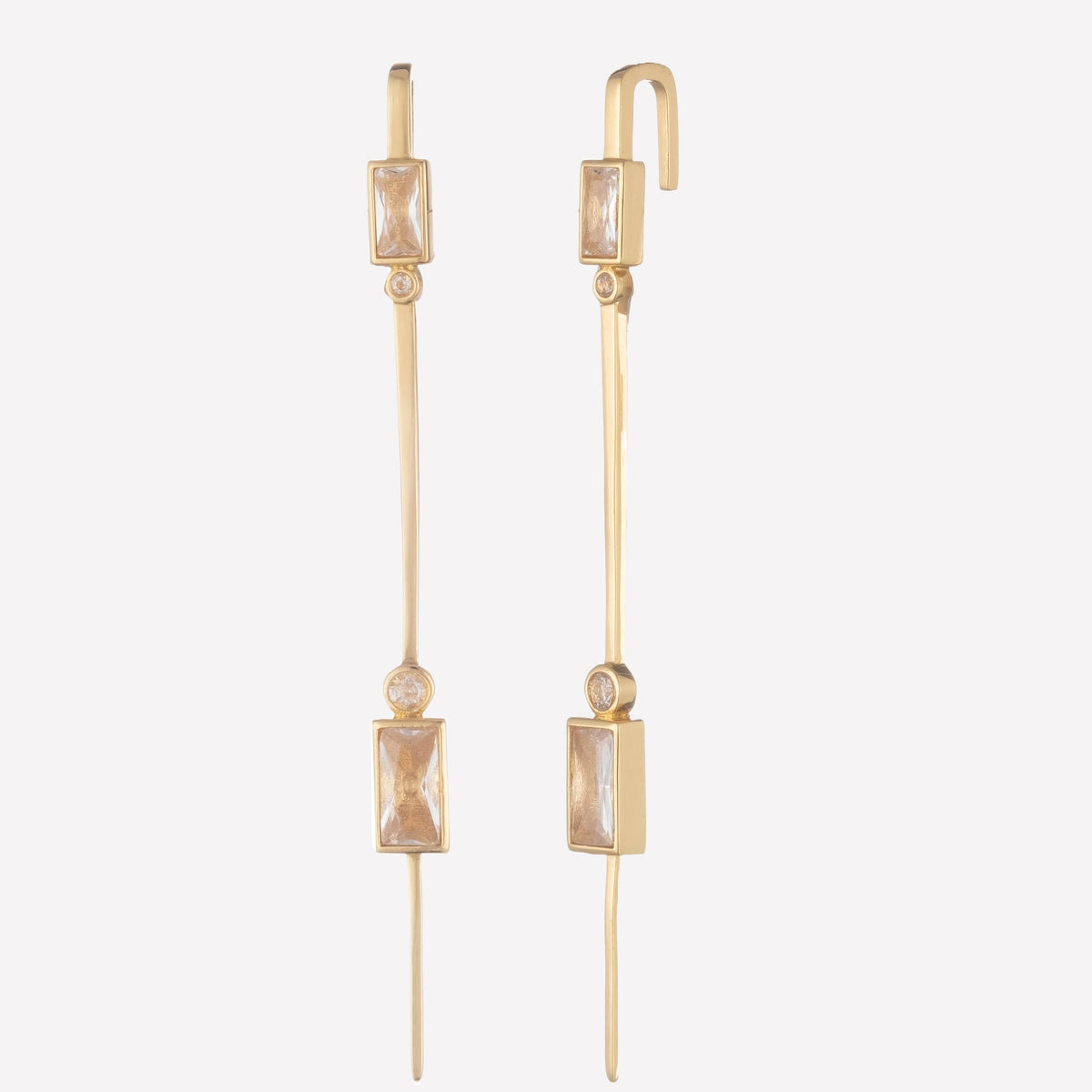 Virginie Ear Pin Earrings - 18k Gold Plated / Single Earring