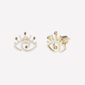 Isis Evil Eye Stud Earrings – Orange