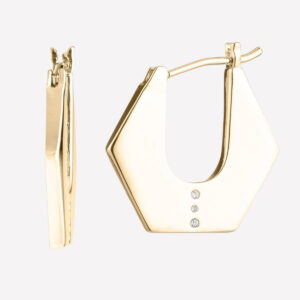 Mireille Flat Hoop Earrings – 18k Gold Plated