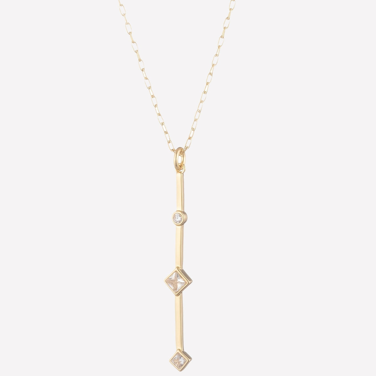 Clarice Gold Bar Pendant Necklace - 18k Gold Plated