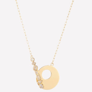 Caroline Gold Circle Pendant Necklace – 18k Gold Plated