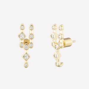 Céleste Gold Climber Earrings – 18k Gold Plated