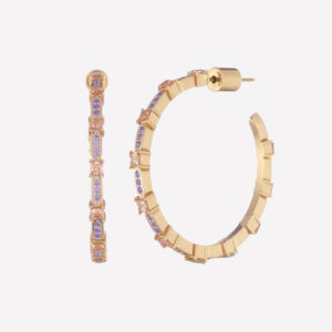 Elisa Gold Hoop Earrings – 18k Gold Plated / Lavender