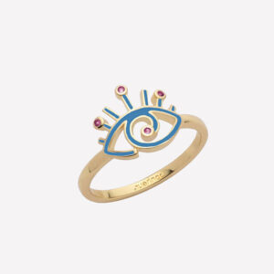 Shiva Greek Eye Ring – 7 / Blue