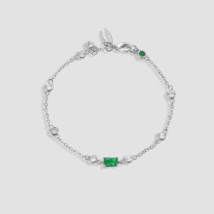 Josette Green Crystal Bracelet – Rhodium Plated