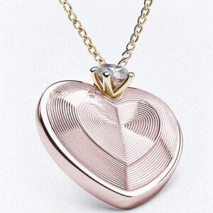 Simone Heart Gemstone Pendant – 18k Rose Gold Plated
