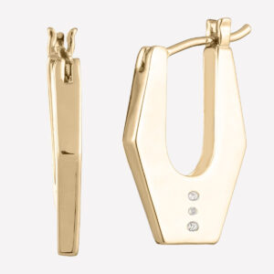 Colette Hexagon Hoop Earrings – Small / 18k Rose Gold Plated Brass