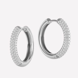 Coco Huggy Hoops – Rhodium Plated Silver