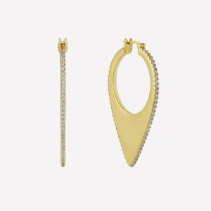 Violette Large Pave Hoop Earrings – 18k Gold Plated