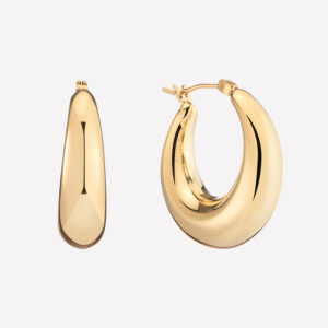 Large Puffy Hoops – 18k Gold Plated