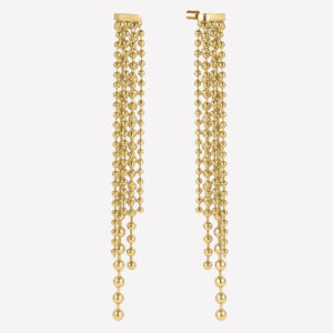 Taylor Long Beaded Earrings – Rhodium Plated
