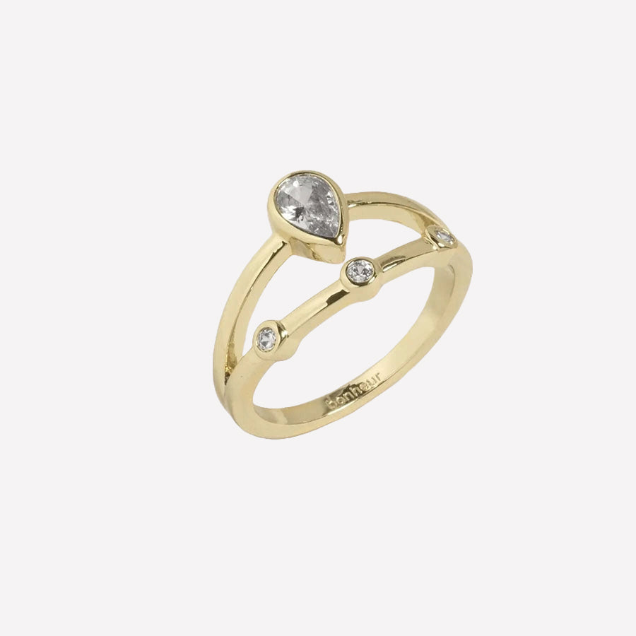 Aliane Multi Stone Ring - 7 / 18k Rose Gold Plated