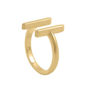Mirabella Open Ended Ring – Rhodium Plated / 8