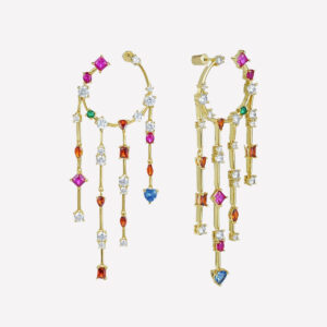 Noemie Open Hoop Earrings – Rhodium Plated
