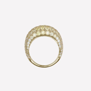 Cybele Pave Dome Ring – 7 / 18k Gold Plated Brass