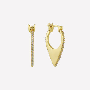 Small Violette Pave Hoop Earrings – 18k Gold Plated