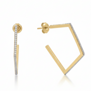 Laurel Pavé Hoop Earrings – 18k Gold Plated
