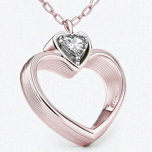 Eléa Pendant Heart Necklace – 18k Rose Gold Plated