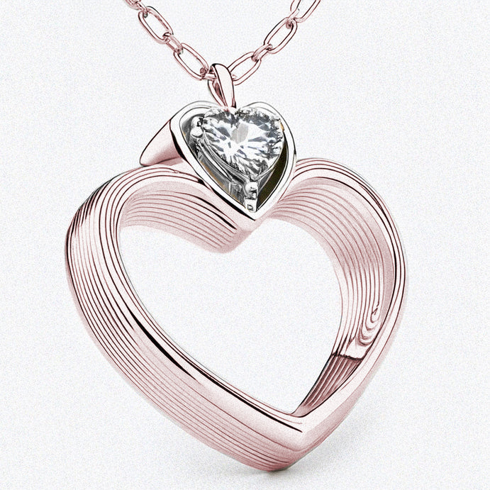 Eléa Pendant Heart Necklace - 18k Rose Gold Plated
