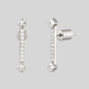 Gabrielle Petite Earrings – Rhodium Plated
