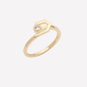 Julien Radiant Bezel Ring – Rhodium Plated / 8