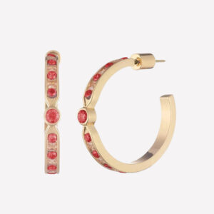 Emilie Hoops – 18k Gold Plated / Magenta