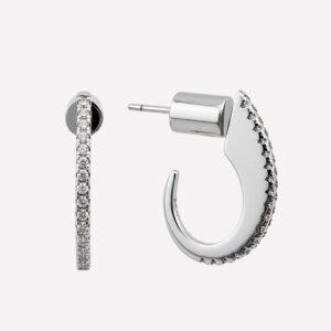 Kimmy J Small Hoop Earrings – Rhodium Plated Silver