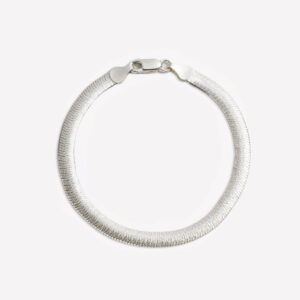 Angelique Sterling Silver Herringbone Bracelet – Rhodium Plated Silver
