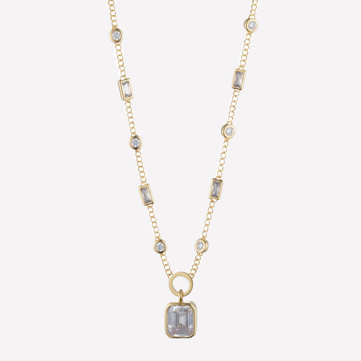 Indre Stone Pendant Necklace - 18k Gold Plated