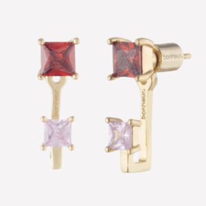 Rachelle Stud Ear Jacket Earrings – Rhodium Plated