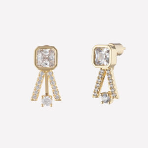 Indre Stud Jacket Earrings – 18k Rose Gold Plated