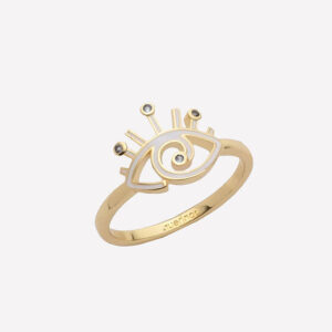 Isis Swarovski Evil Eye Ring – 7 / Orange