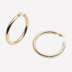 Madison Tube Hoops – Rhodium Plated Brass / Medium