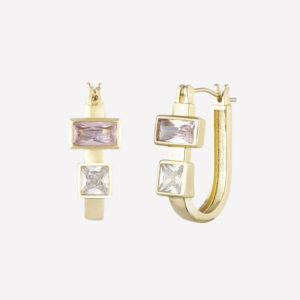 Violetta U Hoops – Rhodium Plated