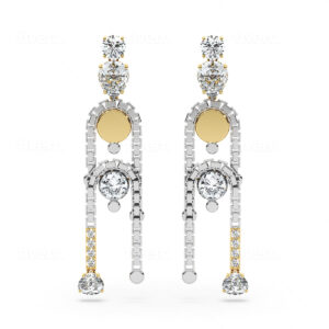 Kaia White Gem Drop Earrings – 18k Rose Gold Plated