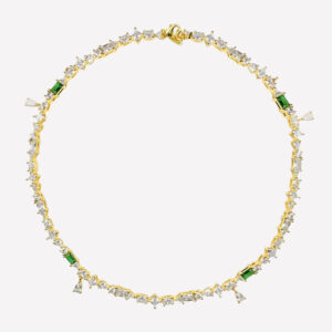 Lilou Wrapped Crystal Necklace – 18k Gold Plated