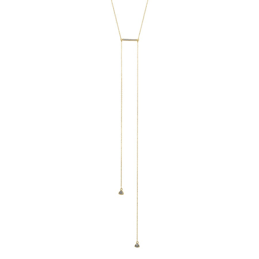 Lily-Rose Swarovski Lariat Necklace - 18k Gold Plated Brass