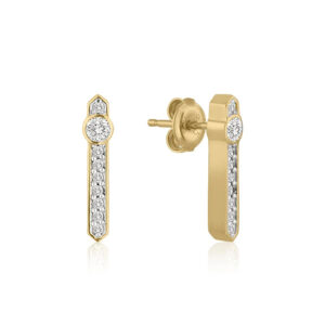 Ani Pave Bar Stud Earrings – 18k Gold Plated