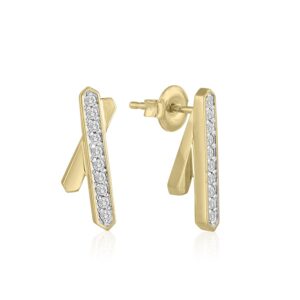 Anais Pave Crystal Stud Earrings – 18k Gold Plated