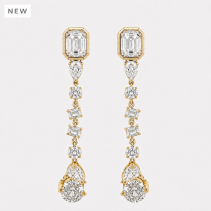 Celeste Crystal Drop Earrings – Rhodium Plated