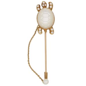 Vintage Mauboussin Moonstone and Diamond Stick Pin