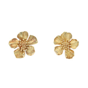 Vintage 1980s Tiffany & Co. Dogwood Flower Stud Earrings