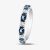 9ct White Gold Sapphire & 0.2ct Diamond Half Eternity Ring 50L77WG SAPH O